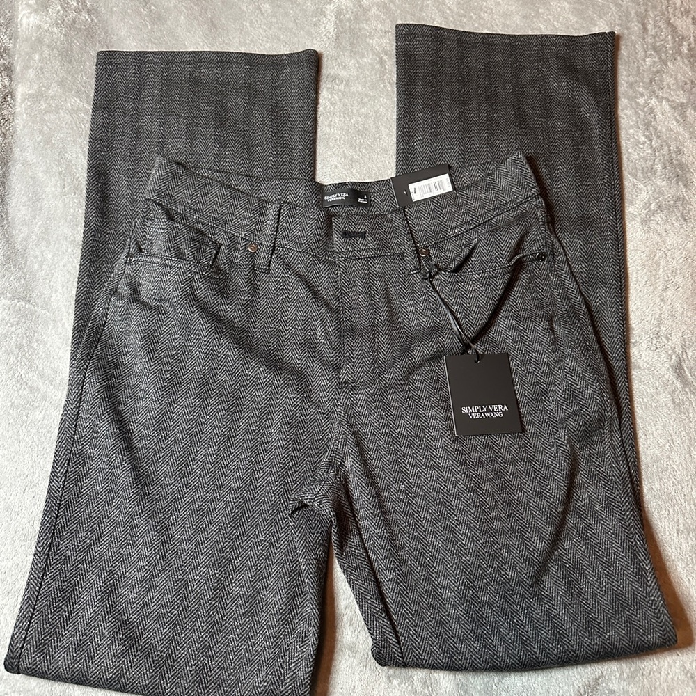 Simply Vera Vera Wang Women's Black and Gray Boot Cut Pants